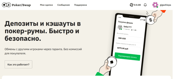 PokerSwap работает с шестью румами